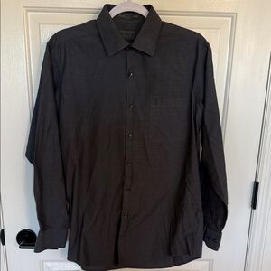 Arrow Charcoal Dress Wrinkle Free Shirt. Slim Fit Size M      15 1/2 32/33